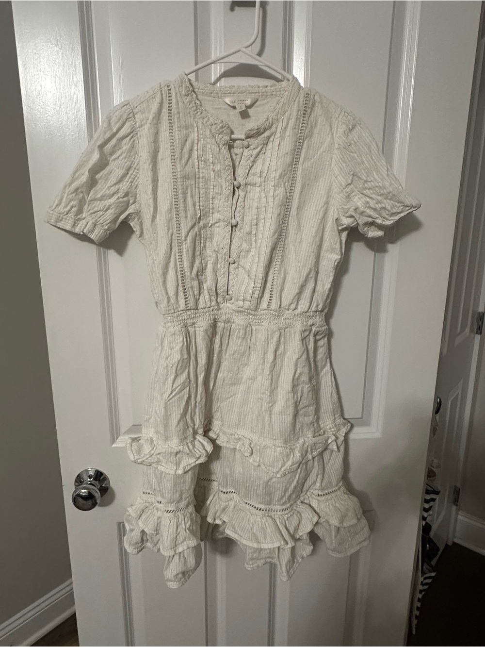 White LC Lauren Conrad Ruffle Detail Dress